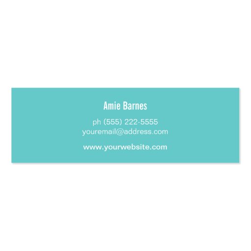 Colorful, Unique and Festive Monogrammed Glitter Business Cards (back side)