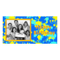 Colorful, unique design custom photo card