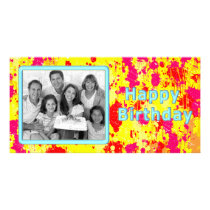 Colorful, unique design photo card template