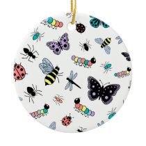 Colorful Vector Bugs & Butterflies Ornament