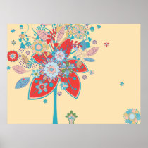 colorful vector flower tree bliss 2.ai print