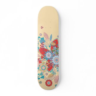 colorful vector flower tree bliss skateboard