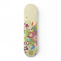 colorful vector flower tree bliss.ai custom skate board
