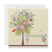 colorful vector flower tree bliss announcement