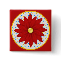 Colorful Vibrant Flower buttons