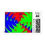 Colorful vibrations postage stamp