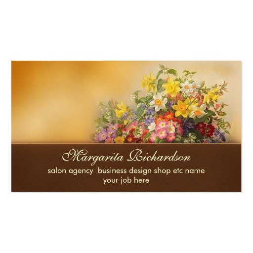 colorful victorian flowers vintage business cards