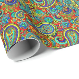 Colorful Vintage Orante Paisley Wrapping Paper