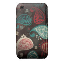 Colorful Vintage Paisley iPhone 3 Case-Mate Cases