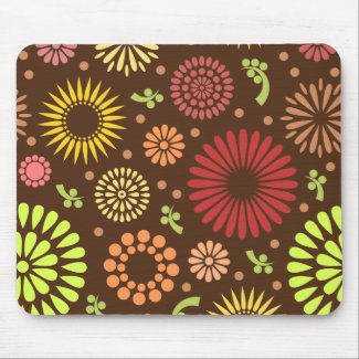 Colorful vintage sunflowers mouse pads