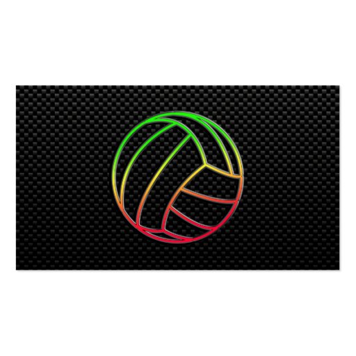 Colorful Volleyball Business Card Template (back side)