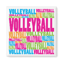 Colorful Volleyball Fridge Magnets