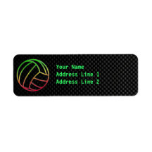 Colorful Volleyball Return Address Labels