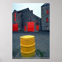Colorful warehouses, County Mayo, Ireland Poster
