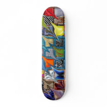 Colorful Warped Patterned Skateboard by JKdesigns Colorful Warped Patterned Skateboard