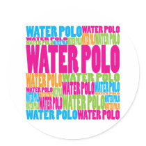 Colorful Water Polo Round Sticker