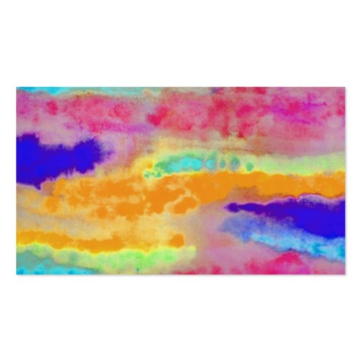 Colorful Watercolor abstract Business Card Template (back side)