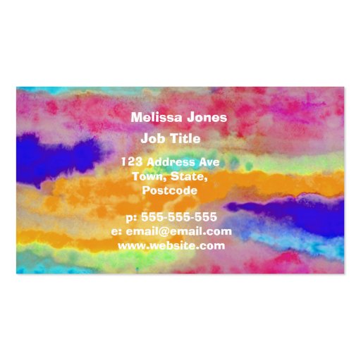 Colorful Watercolor abstract Business Card Template (front side)