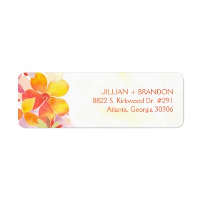 Colorful Watercolor Floral Wedding Label
