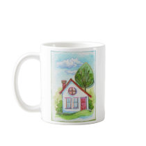 Colorful Watercolor House Coffee Mugs