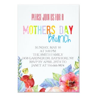 Colorful watercolor mothers day brunch invites