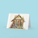 Colorful watercolor nativity card
