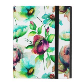 Colorful Watercolors Floral Collage iPad Cases