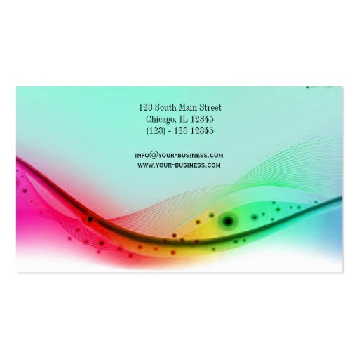 Colorful Waves Lines Business Card Template (back side)