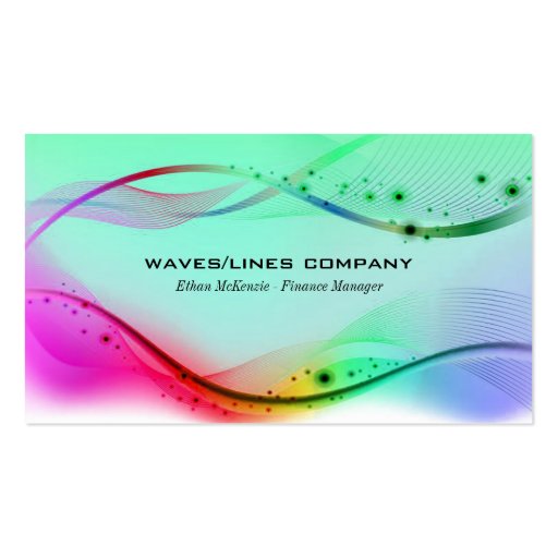 Colorful Waves Lines Business Card Template