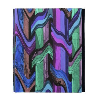 Colorful Wavy Weave Abstract iPad Folio iPad Folio Covers