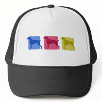 Colorful Weimaraner Silhouettes hats by MenagerieMayhem Colorful Weimaraner Silhouettes hats