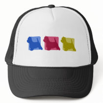 Colorful West Highland White Terrier Silhouettes hats by MenagerieMayhem Colorful West Highland White Terrier Silhouettes hats