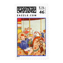 Colorful Whimsical Carousel Pony Horse Stamps