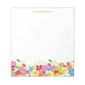 Colorful Whimsical Spring Flowers Garden Notepad
