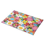 Colorful Whimsical Spring Flowers Garden Placemat