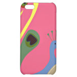 colorful whimsy peacock on pink cover for iPhone 5C