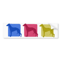 Colorful Whippet Silhouettes Bumper Sticker bumper stickers