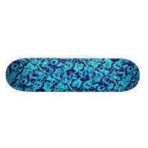 Colorful Wild blue shapes Skate Deck