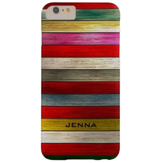 Colorful Wood Stripes Barely There iPhone 6 Plus Case