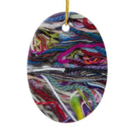 Colorful  wool fibres christmas ornaments