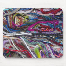 Colorful  wool fibres mousepad