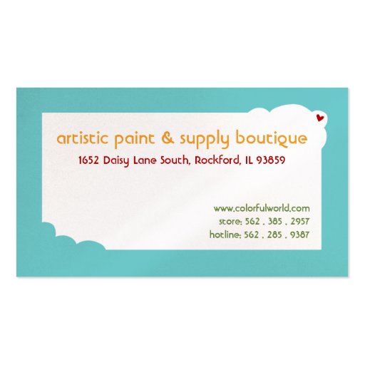 Colorful World Business Cards (back side)