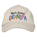 Colorful World's Greatest Grandpa embroidered hats by teesforyourfamily Colorful World's Greatest Grandpa embroidered hats