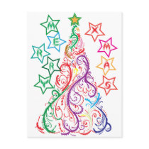 Colorful Xmas Tree postcards