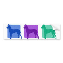 Colorful Xoloitzcuintli Silhouettes Bumper Sticker bumper stickers by MenagerieMayhem Colorful Xoloitzcuintli Silhouettes Bumper Sticker bumper stickers