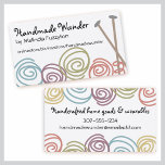 colorful yarn balls knitting needles business c... business cards