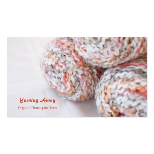 Colorful yarn photo customizable business cards (front side)