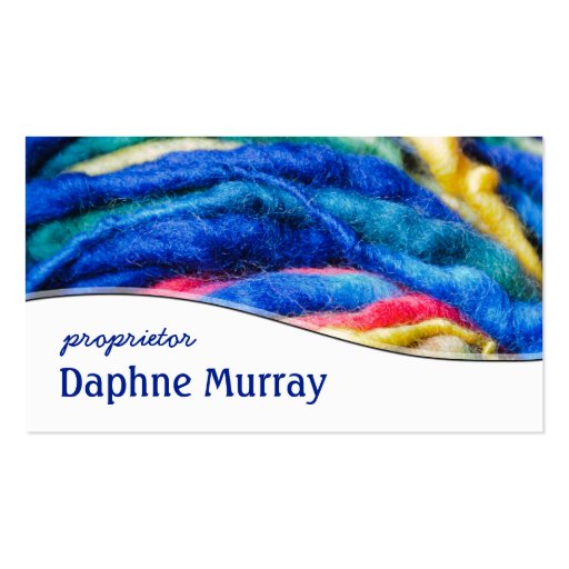 Colorful Yarn Shop Knitting Business Card (front side)