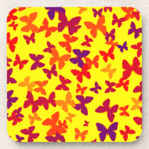 Colorful Yellow Butterflies Coaster cork coasters