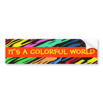 COLORFUL ZEBRA PATTERN BUMPER STICKER